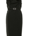 Ruffled Woven Belted Sheath Dress