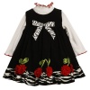 Bonnie Baby-Girls Infant Corduroy Jumper Set With Cherry Bonaz Trim