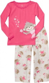 Carter's Girl's Toddler 2 Piece Fleece PJ Set - Fairy Monkey