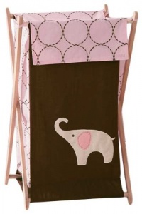 Carter's Pink Elephant Hamper, Pink/Choc, 17  X 16 X 27