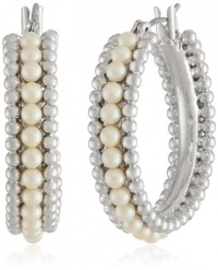 Carolee Picnic Pearls Hoop Earrings