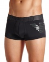 Emporio Armani Men's Big Eagle Microfiber Trunks, Black, Medium