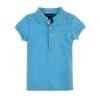 Ralph Lauren Girls 2-6X Cap-Sleeve Pony Logo Polo Shirt 4T Blue