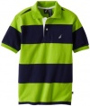 Nautica Boys 8-20 Short Sleeve Stripe Pique Polo, Brt Green, 8