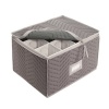 Stemware Storage Chest -Deluxe Quilted Microfiber (Light Gray) ( 15.5 x 12.5 x 10)