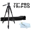 Professional 72 TRIPOD FOR Canon Vixia HF R52, HF R50, HF R500, HF G30, HF G20, HF G10, HF S30, HF M41, HF M40, HF M400, HR 21, HF 20, HF R200, HF M52, HF M50, HF M500, HF R32, HF R30, HF R300 HD Camcorder + ButterflyPhoto MicroFiber Cleaning Cloth