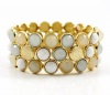 Charter Club Bracelet, Gold-Tone White & Gold Small Circle Stretch Bracelet