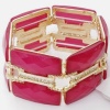 Charter Club Bracelet, Gold-Tone and Raspberry Pink Stretch Bracelet