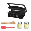 Waring Professional WGG500 Refurbished Indoor Grill (Black) + Stir Fry Spatula + Silicone Spatula Cherry + Accessory Kit