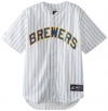 MLB Milwaukee Brewers Adult Short Sleeve 6 Button Synthetic Replica Jersey