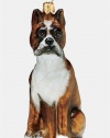 Joy to the World Collectibles European Blown Glass Pet Ornament, Boxer Sitting