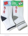 Hanes Toddler Boys Non-Skid Ankle Socks # 27/6 (6 Pairs)