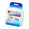 Johnson & Johnson Products - Mini First Aid Kit, 12 Pieces, 4-1/4x4x1 - Sold as 1 EA - This mini first aid kit is perfect for minor first aid situations. Contains 12 first aid items to clean, treat and protect wounds in a reclosable carton. Includes ei