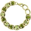 2028 Jewelry Company Gold Tone Link Bracelet with Green & Champagne Stones