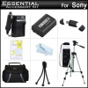 Essential Accessories Kit For Sony Cyber-shot DSC-HX200V, DSC-HX100V Digital Camera Includes Extended Replacement (1000 maH) NP-FH50 Battery + AC/DC Travel Charger + USB 2.0 Card Reader + Deluxe Case + 50 Tripod w/Case + Screen Protectors + More