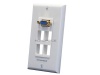 Monoprice 108731 Wall Plate for Keystone 4 Hole with Built in VGA Coupler, Gold Plated