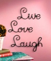 Live Love Laugh Set 3 Wall Mount Metal Wall Word Sculpture, Wall Decor