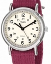 Timex Women's T2N652 Weekender Fuchsia Nylon Strap Watch