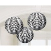 Zebra Print Round Paper Lanterns Party Accessory