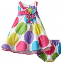 Bonnie Baby Girls Infant Multi Dot Birthday Dress, Multi, 18 Months