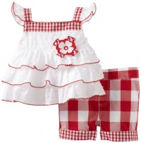 Kids Headquarters Baby-Girls Infant Short Set, White/Red, 18 Months