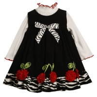 Bonnie Baby-Girls Infant Corduroy Jumper Set With Cherry Bonaz Trim