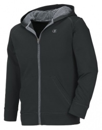 Champion Boys 8-20 Sport Fleece Zip Hood, Black/Smoked Pearl, Large