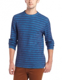 Calvin Klein Jeans Men's Long Sleeve Striped Waffle Crew Neck Tee