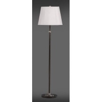 Robert Abbey 1842W Lamps with Ivory Microfiber Empire Shades, Lead Bronze/Ebonized Nickel Finish