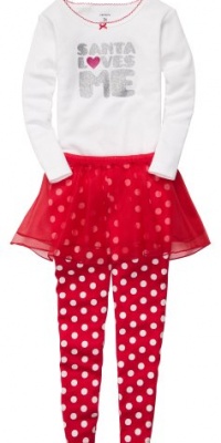 Carter's Girls' 3-Pc L/S Holiday Dress Up Set - Santa Loves Me - 5