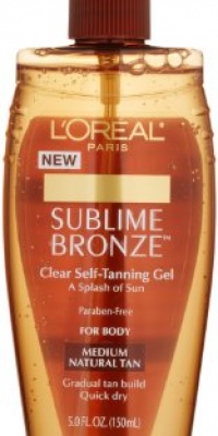 L'Oreal Paris Sublime Bronze Clear Self-Tanning Gel, Medium Natural, 5-Fluid Ounce