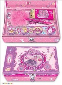 Pecoware / Trinket Box with Accessories & Lock, Princess Rose Slippers