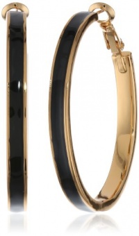 kate spade new york Bar None Black Hoop Earrings