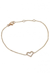 Effy Jewlery Pave Classica Rose Gold Diamond Heart Bracelet, .09 TCW