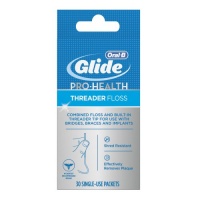 Glide Threader Floss, 30-Count Boxes of Single-Use Packets (Pack of 4)