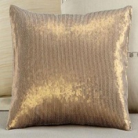 Calvin Klein Home Neutral Double Weave Shimmer Pialette Pillow (12x16) - Gold