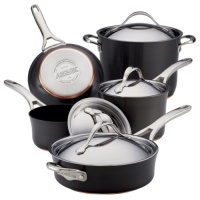 Anolon Nouvelle Copper Hard Anodized Nonstick 9-Piece Cookware Set