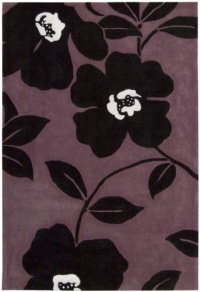 Nourison Citi Limits Lavender Floral 3.6-Feet by 5.6-Feet Polyacrylic Area Rug