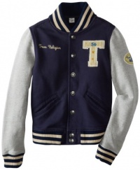 True Religion Boys 2-7 Richie Varsity Jacket, Dark Navy, X-Small/2/3