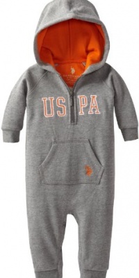 U.S. Polo Assn. Baby-Boys Newborn Fleece Hooded Coverall