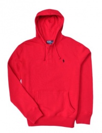 Polo Ralph Lauren Classic Button Collar Pullover Hoodie (X-Large, Red)