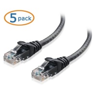 Cable Matters 5-Pack, Cat6 Snagless Ethernet Patch Cable in Black 5 Feet