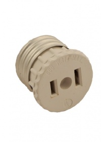 Leviton 125 15 Amp, 660 Watt, 125 Volt, 2-Pole, 2-Wire, Socket To Outlet Adapter