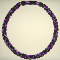 Titanium Tornado Baseball Necklace Purple Black 18