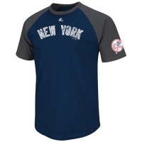 MLB Majestic New York Yankees Big Leaguer Fashion T-Shirt - Navy Blue/Charcoal