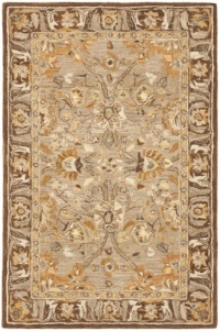 Safavieh Anatolia Collection AN558A Handmade Dark Grey and Brown Hand-Spun Wool Area Rug, 4 Feet by 6 Feet