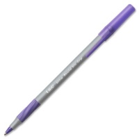 BIC Round Stic Grip Ball Point Pen, Purple Ink, Medium (1.0 mm), 12 Pens (GSMG11-PURPLE)