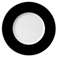 Seychelles Black Dinner Plate Large Rim 11 by Philippe Deshoulieres