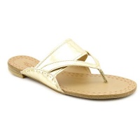 Rachel Roy Pesara Womens Size 6.5 Gold Open Toe Thongs Sandals Shoes