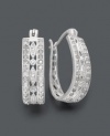 Victoria Townsend for Macy's Diamond Earrings, Sterling Silver Diamond Oval Hoop Earrings